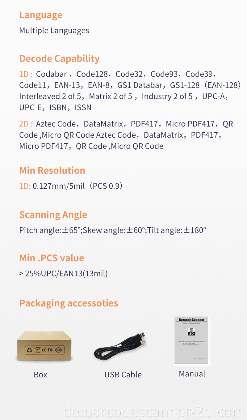 Barcodelesegerät barcode scanner